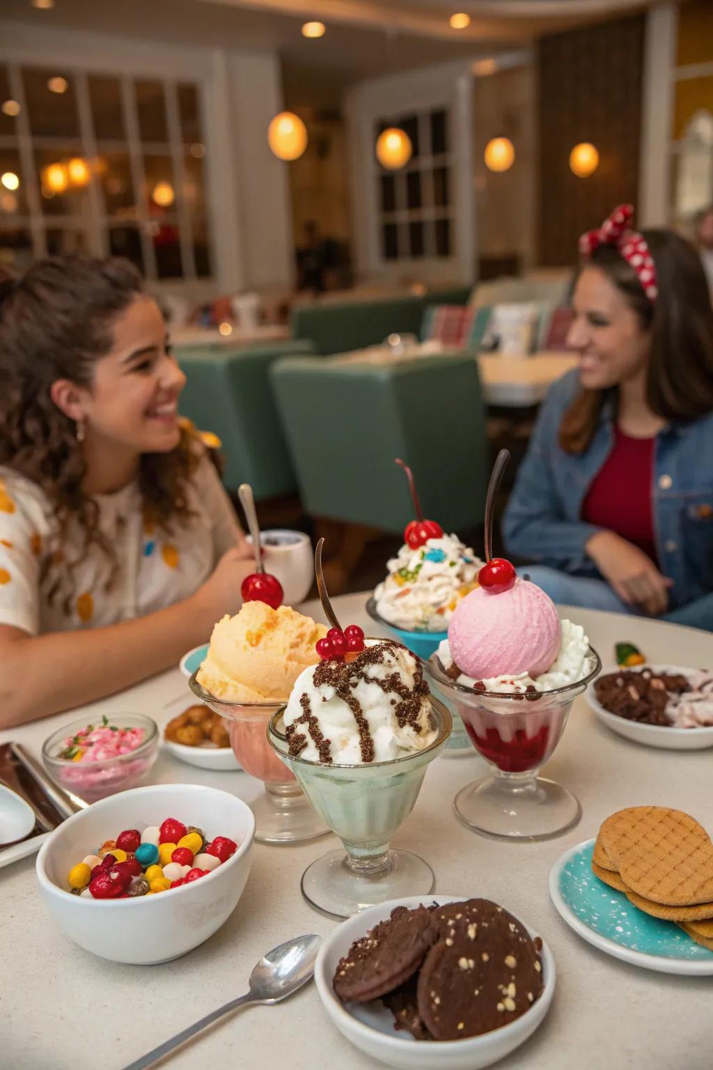 Indulge in a delightful make-your-own sundae bar.