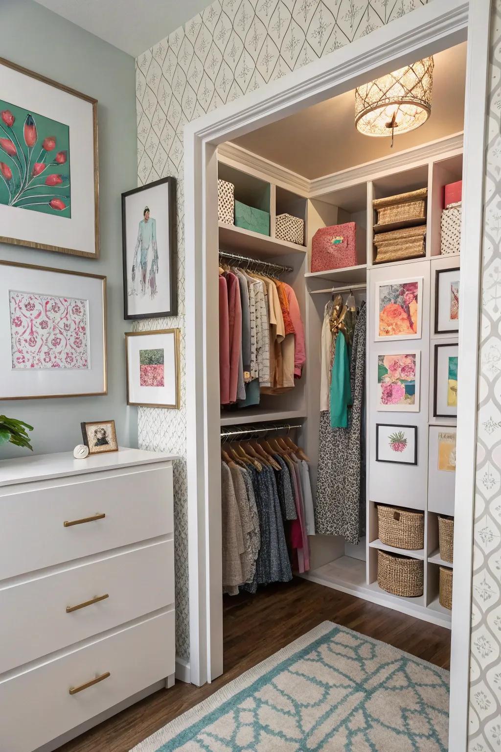 Personal touches make your closet a joyful space.