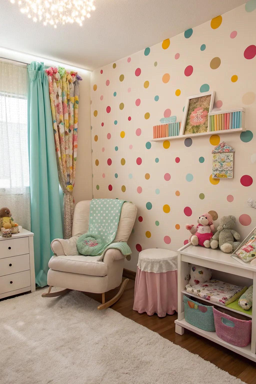 Polka dots infuse whimsy and joy.