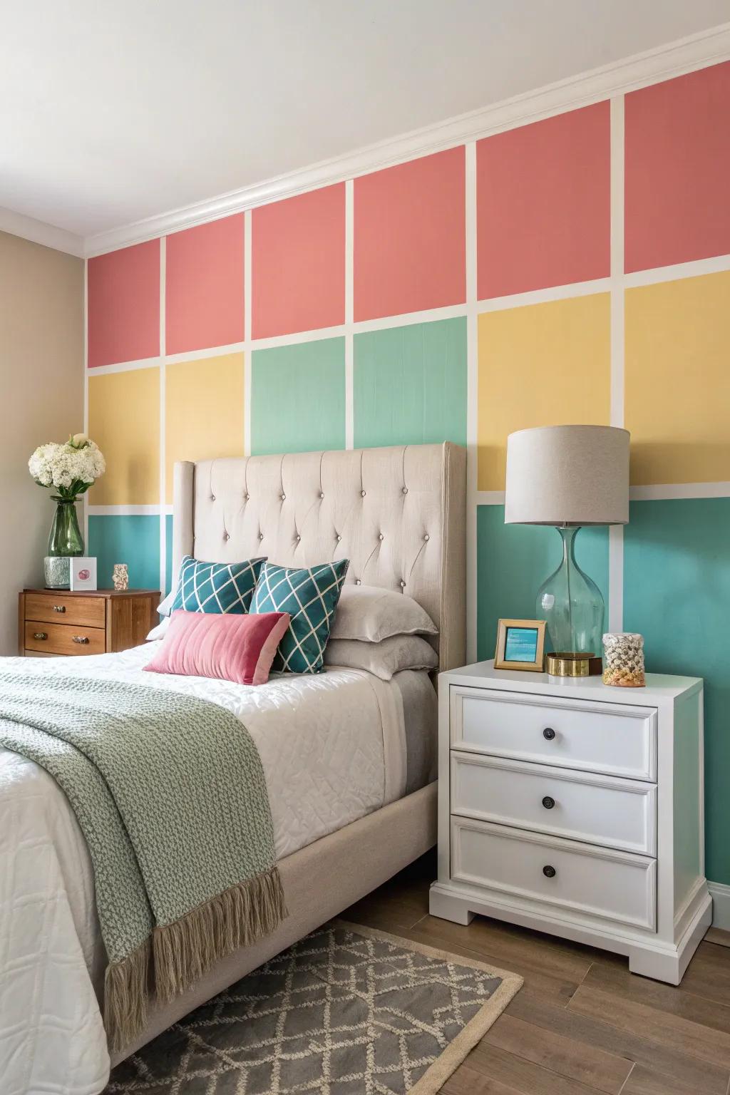 Color blocking adds a bold statement to any room.