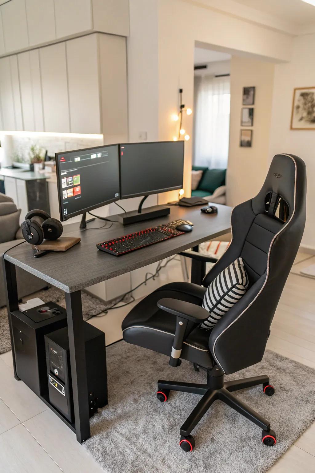 A well-thought-out gaming setup combines aesthetics with functionality.