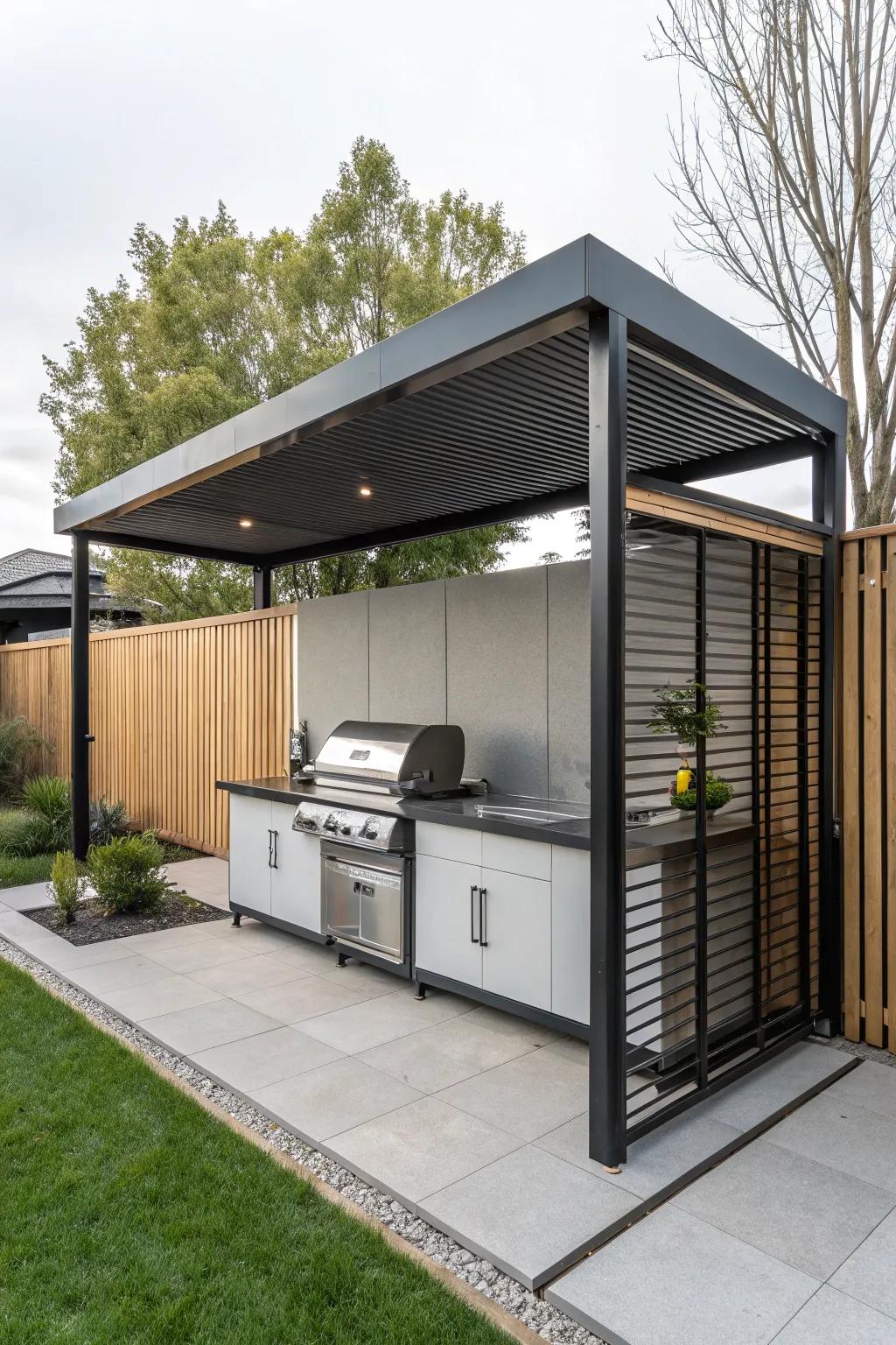 Sleek and sophisticated: a modern BBQ shed.
