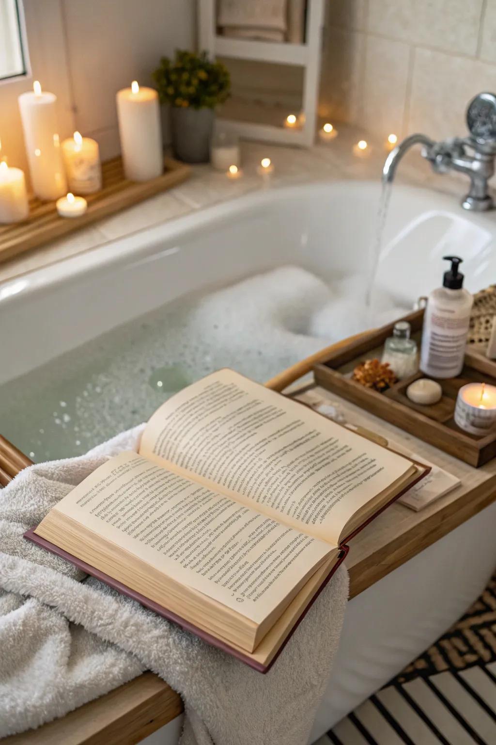Dive into your favorite story while soaking in relaxation.