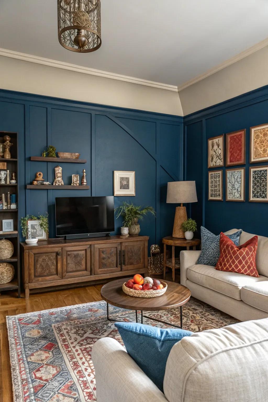 Add depth with a bold accent wall