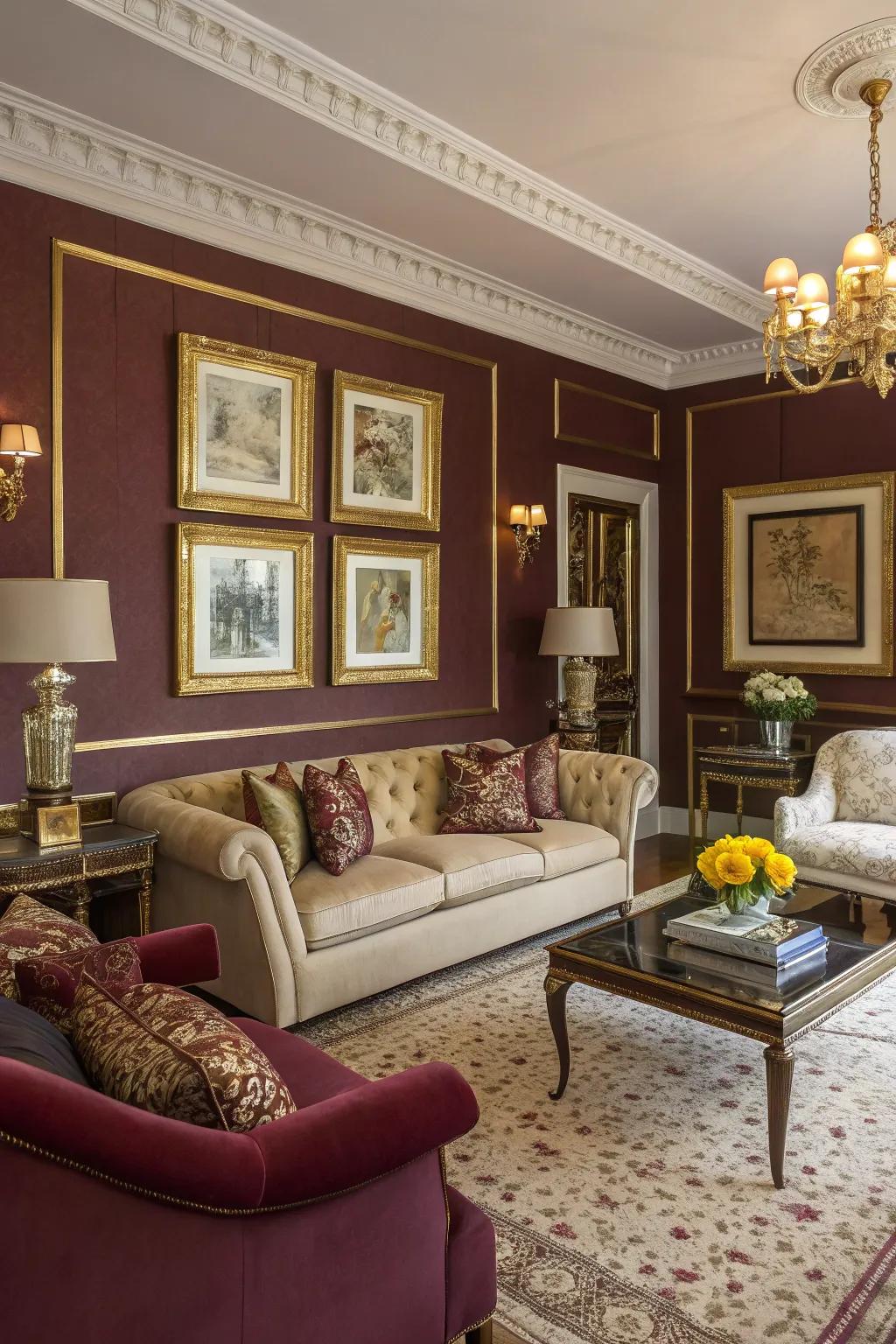 Burgundy transforms your living space into an elegant and warm environment.