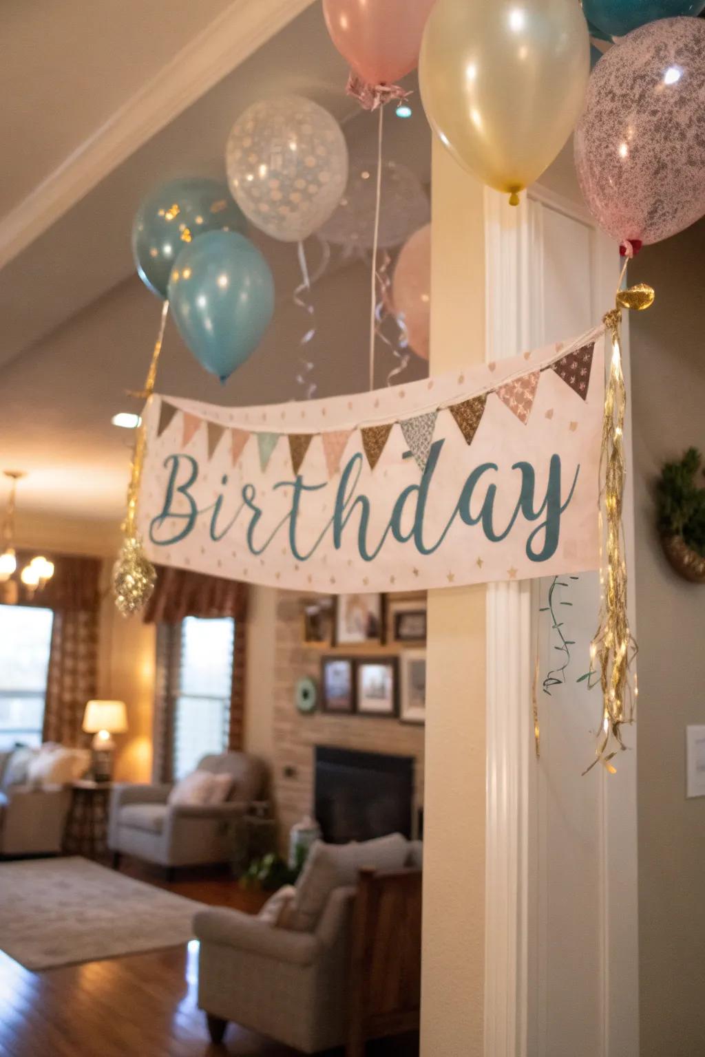 A personalized banner adds a special touch to any celebration.