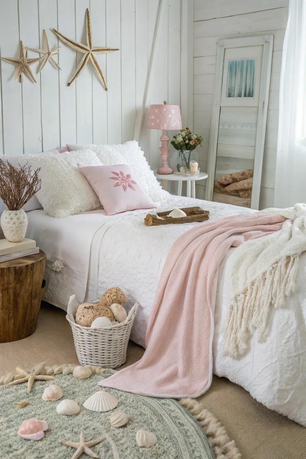 A light color palette opens up the space and enhances tranquility.