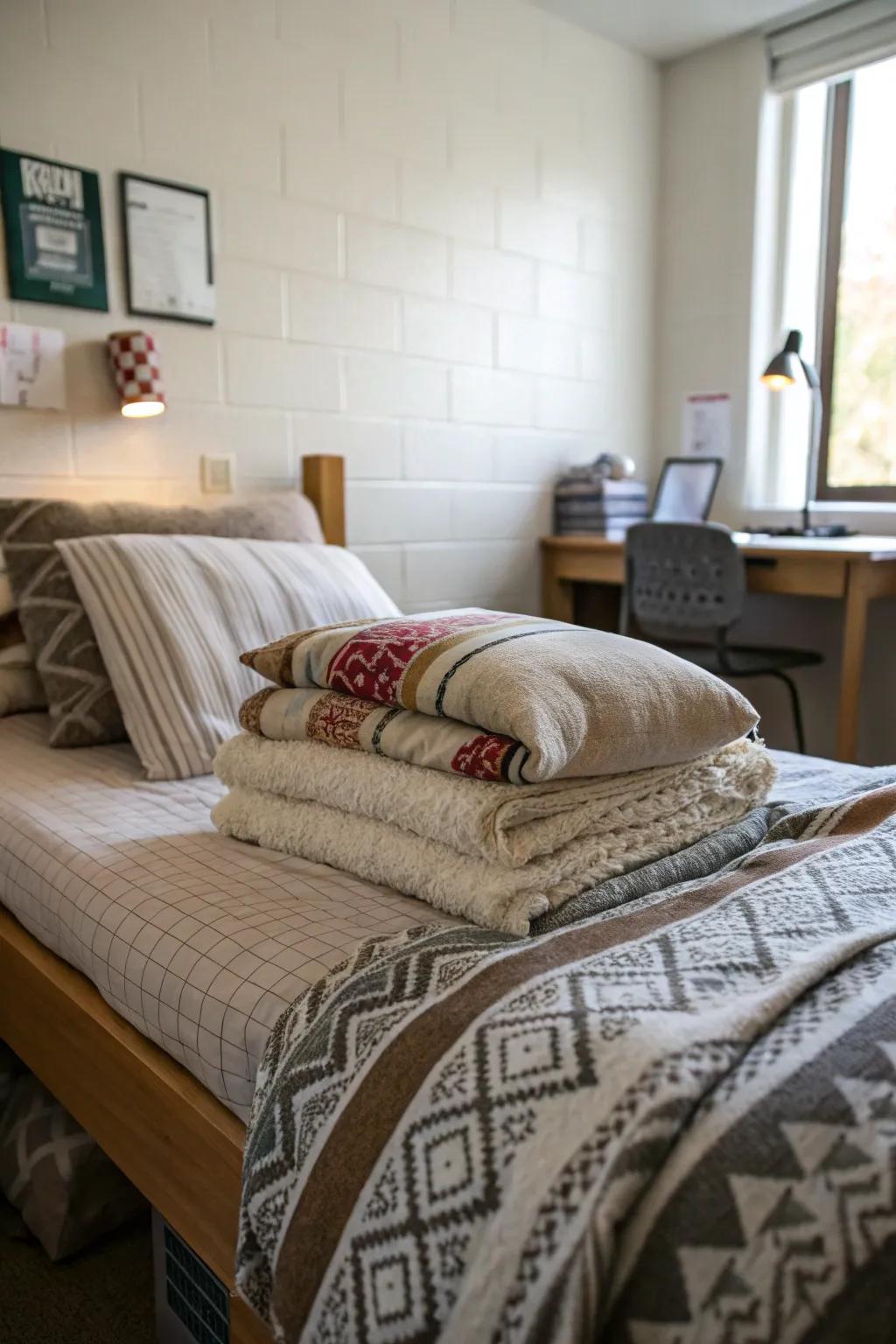 Textured layers create a cozy boho vibe