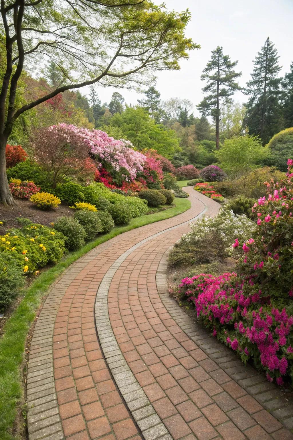 Curved paths: Bring a sense of adventure to your walkways.