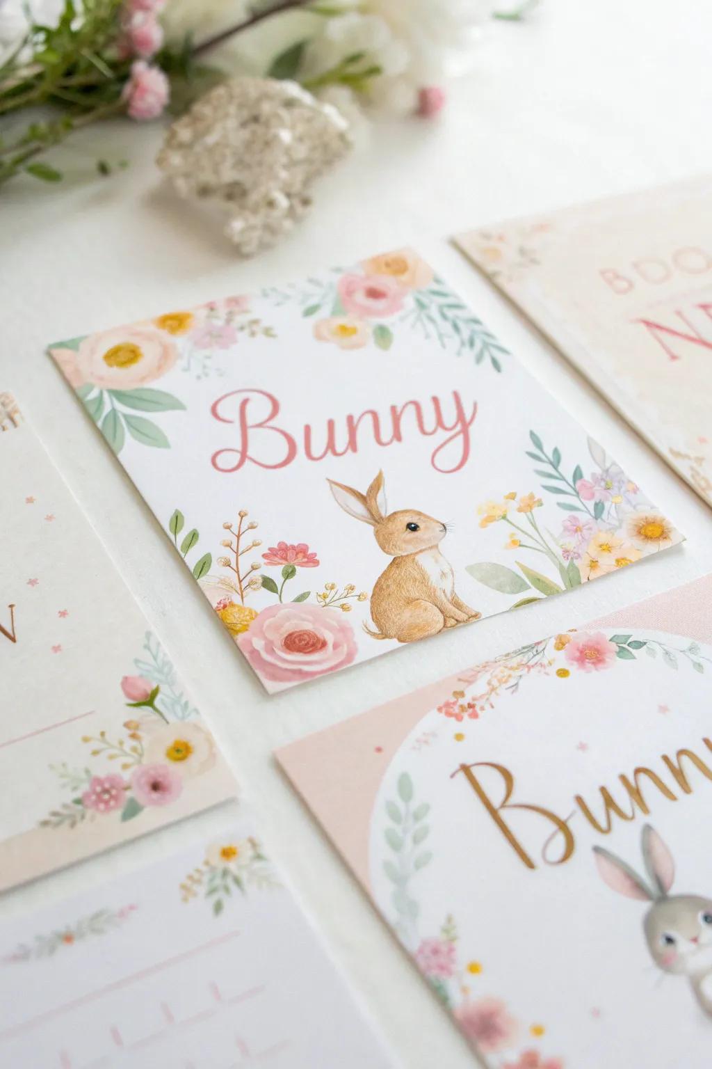 Charming bunny-themed invitations to set the tone for the shower.