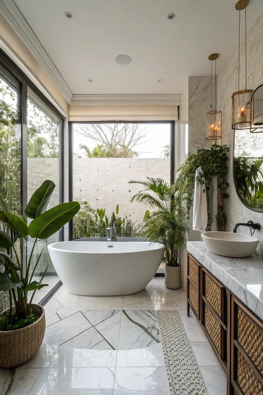 A freestanding bathtub can be a luxurious focal point in your bathroom.