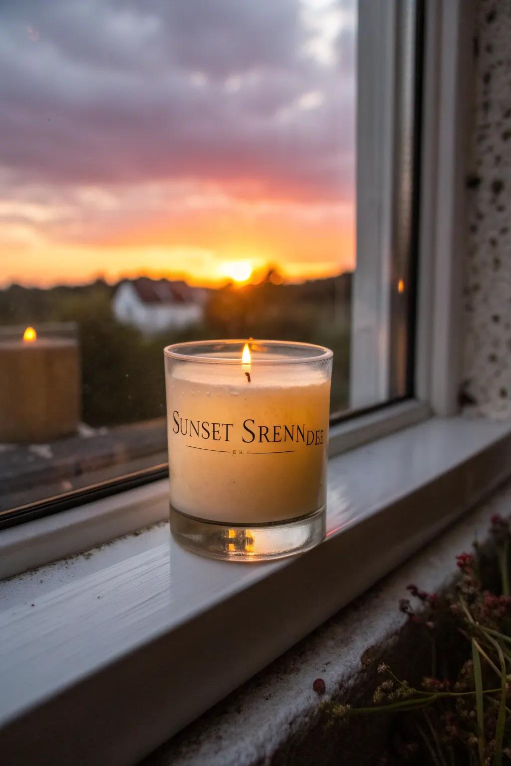 Sunset Serenade Candle with a Golden Glow