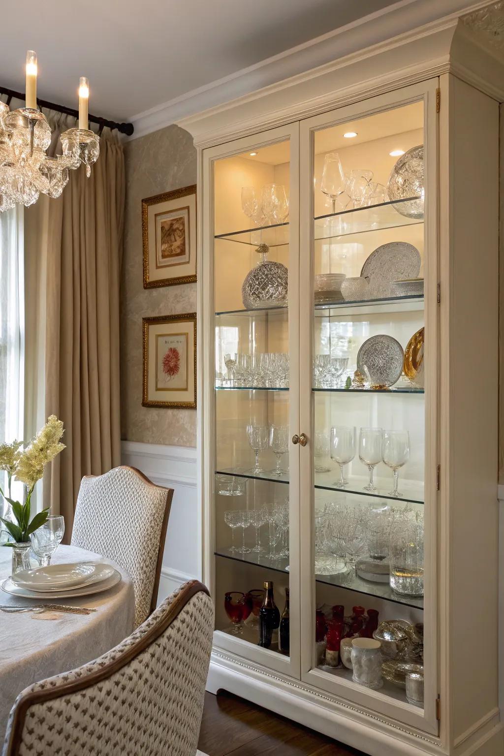 Display your treasures elegantly with glass-front cabinets.