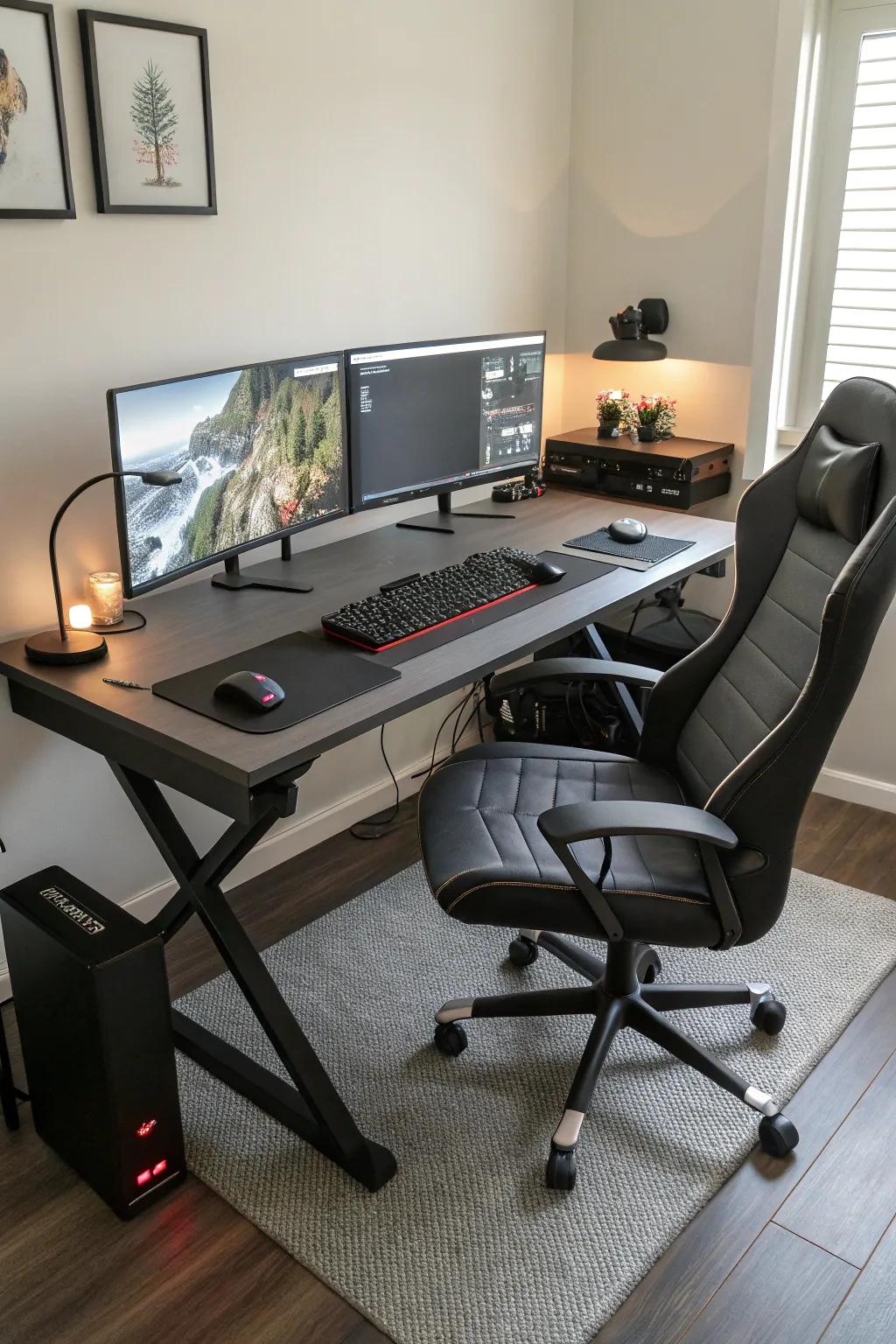 An ergonomic setup makes gaming hours more enjoyable.