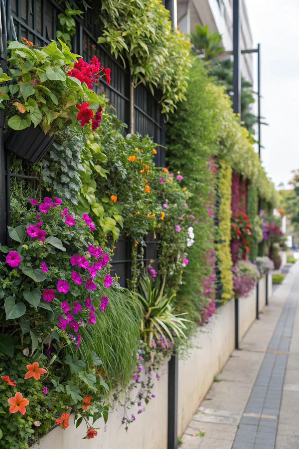 A stunning vertical garden brings life to any wall.