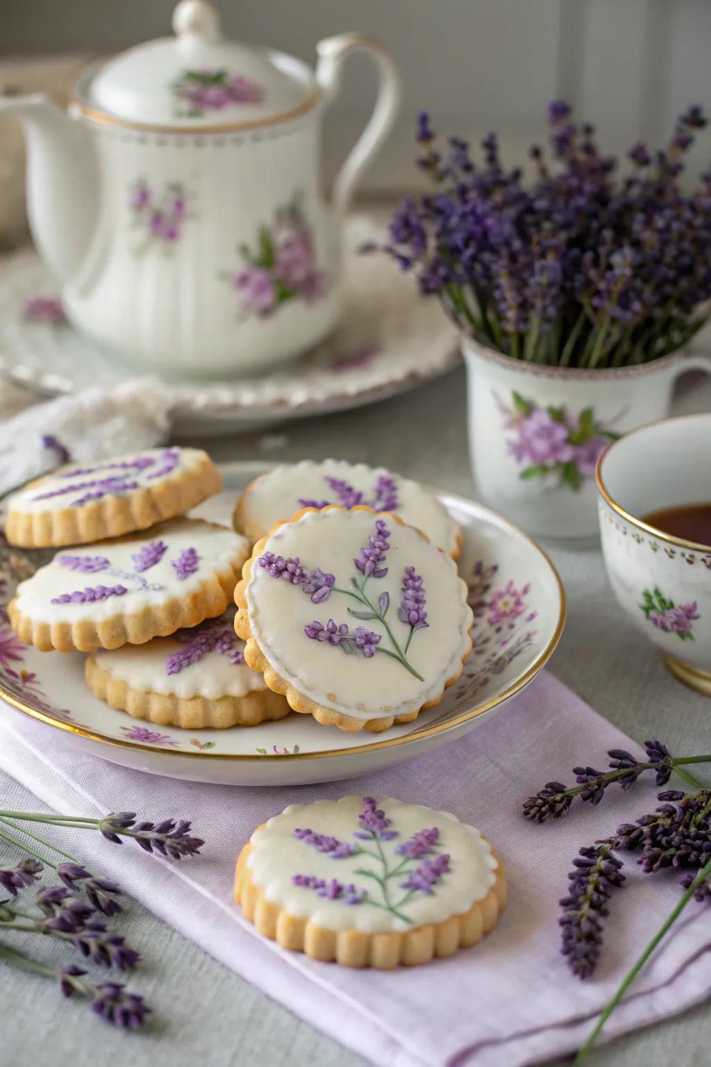 Lavender dream cookies perfect for a serene tea party.