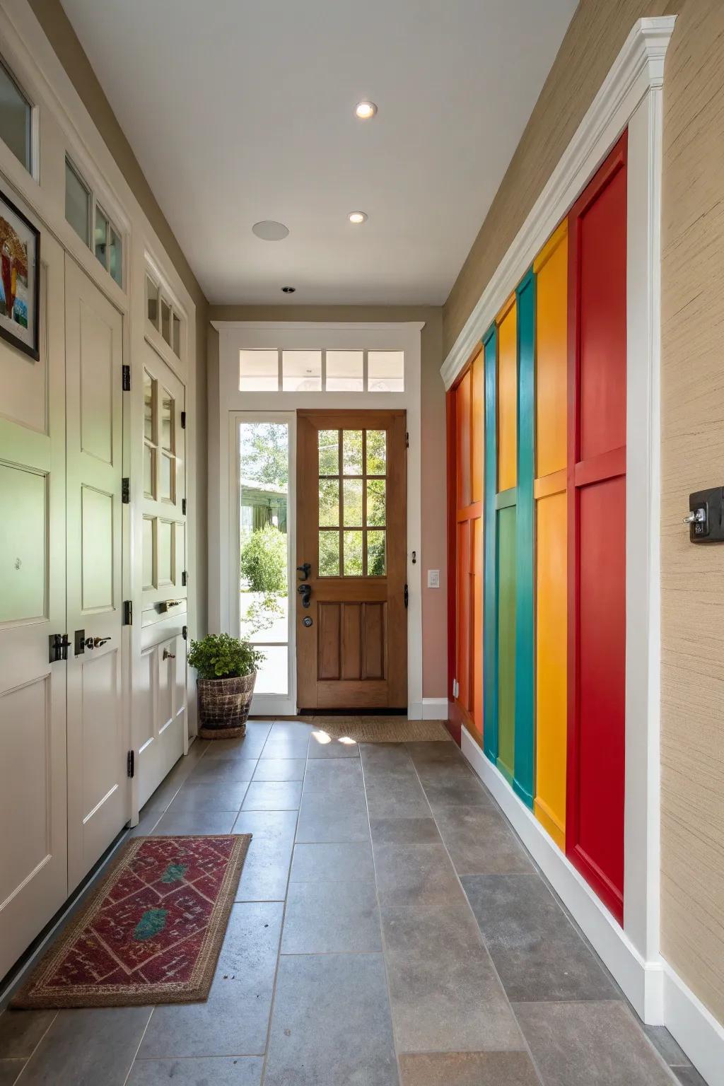 Make a statement with vibrant colored paneling.