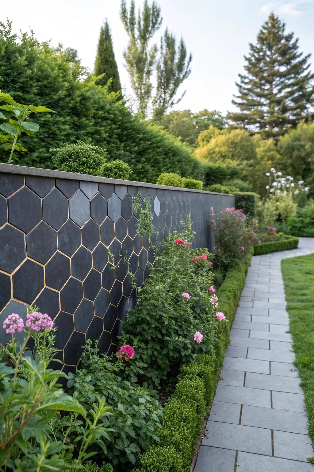 Hexagon tiles offer a unique geometric flair.