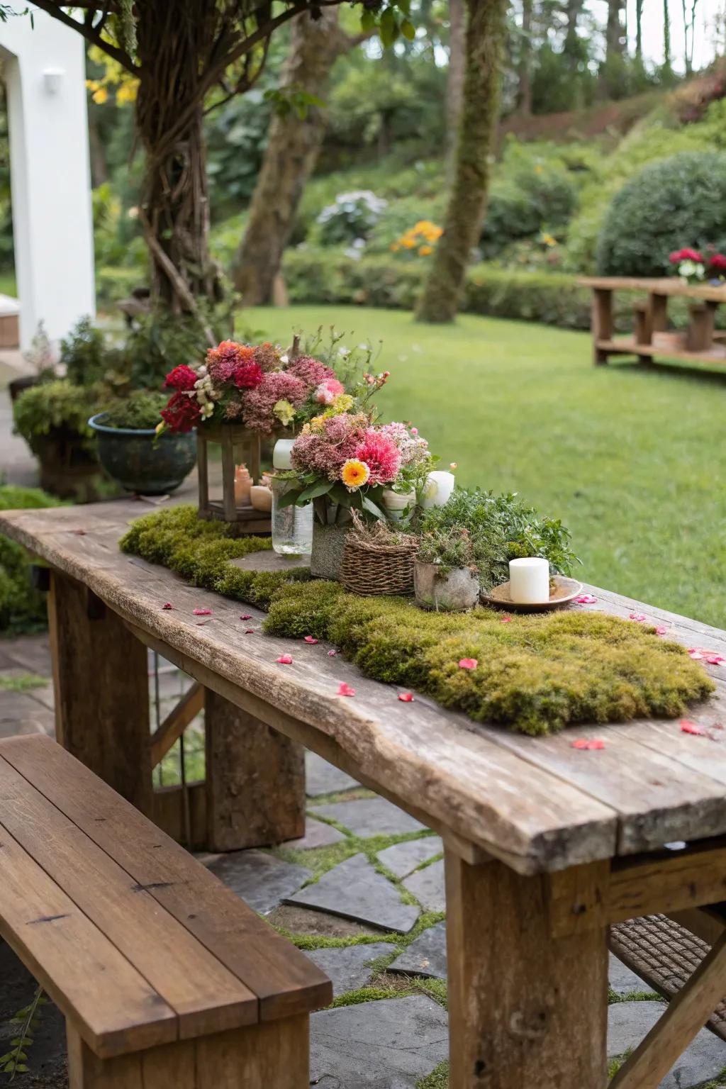 A charming rustic tablescape perfect for a fairy gathering.