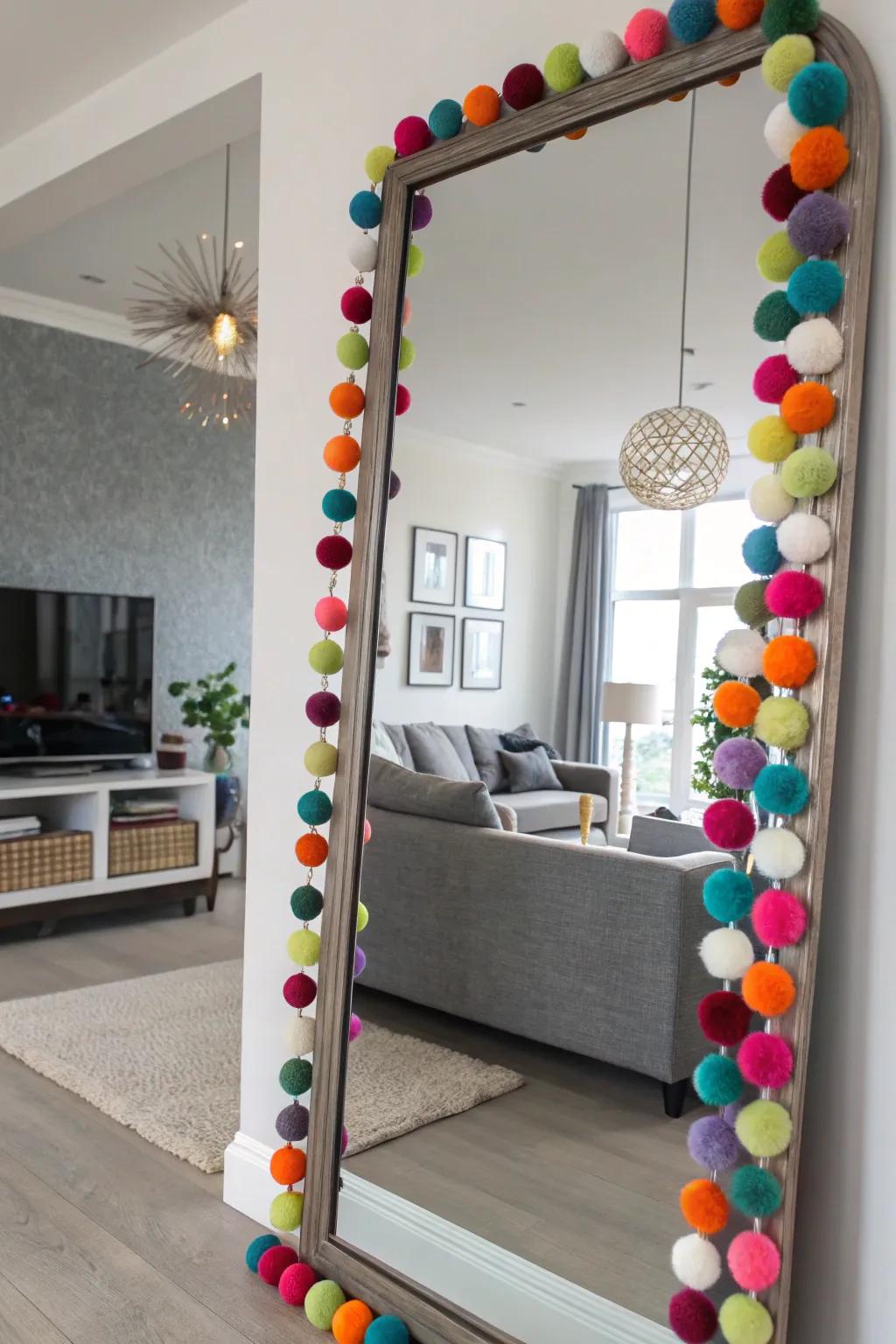 Colorful felt ball garlands bring life and vibrancy to modern decor.