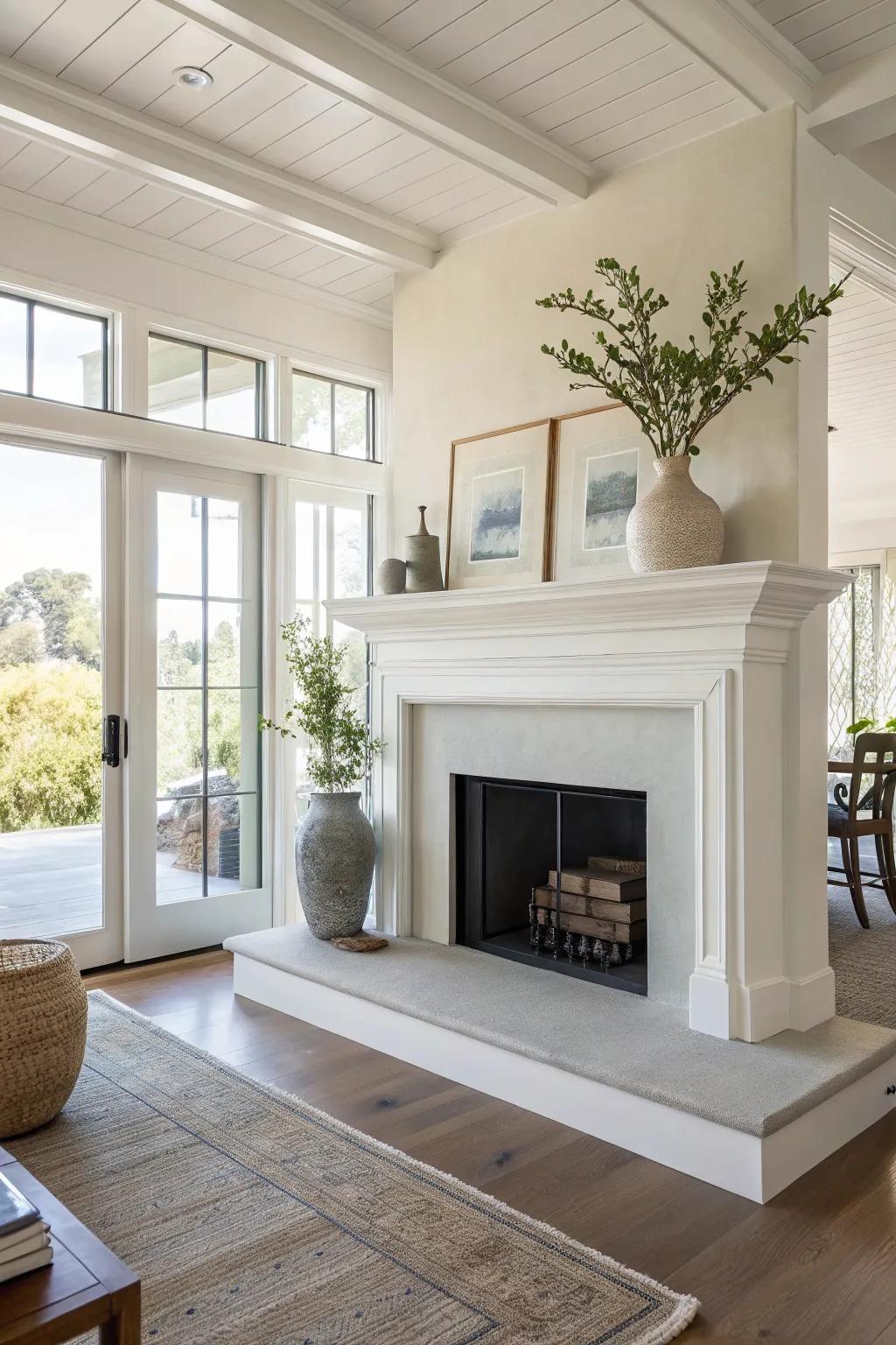 A minimalist mantel highlighting the elegance of simplicity.