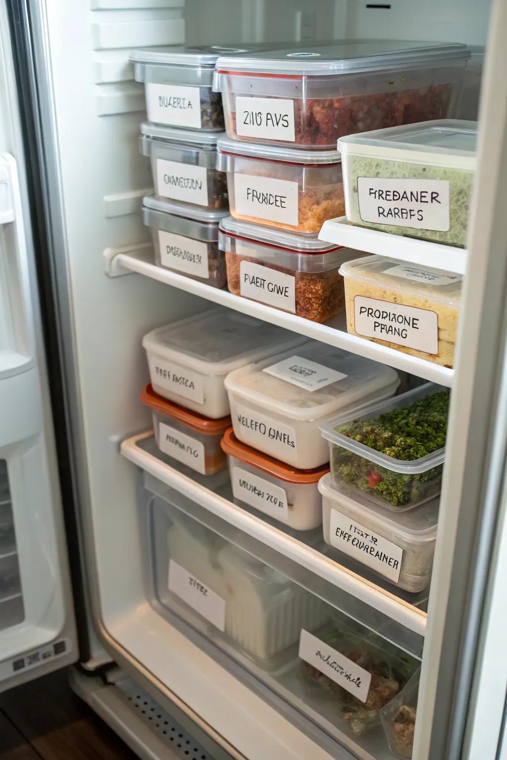 Labels make finding freezer items a breeze.