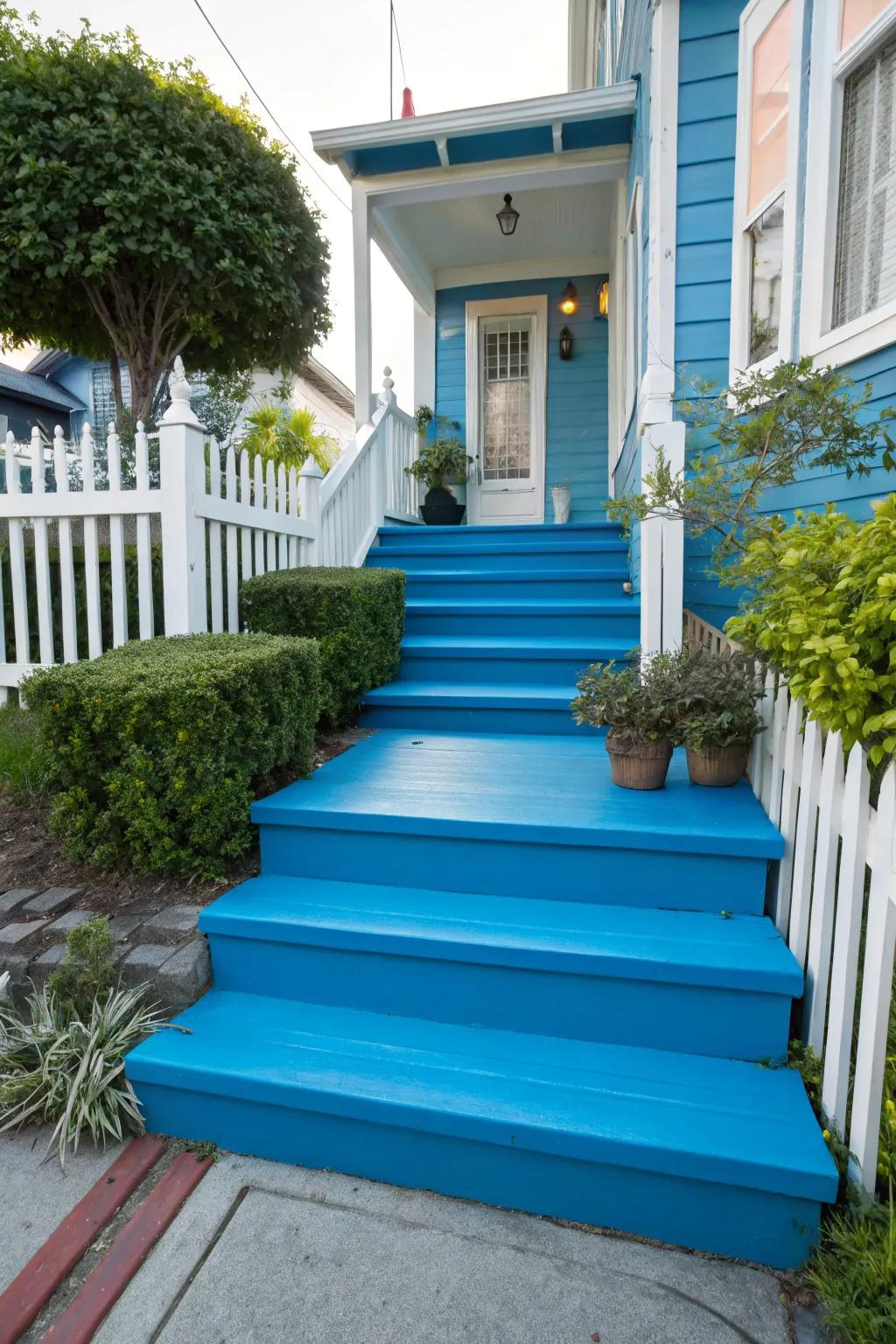 Brighten your home's entryway with painted front steps.