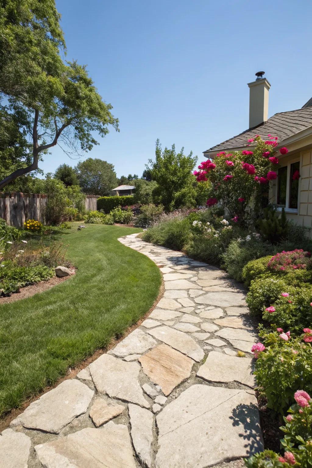 Stone pathways add structure and charm to your landscape.