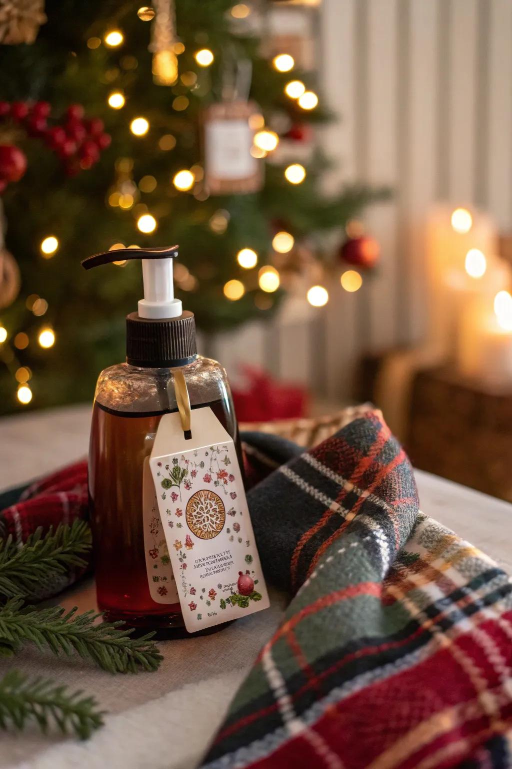 Hand soap with a personalized tag for a special touch