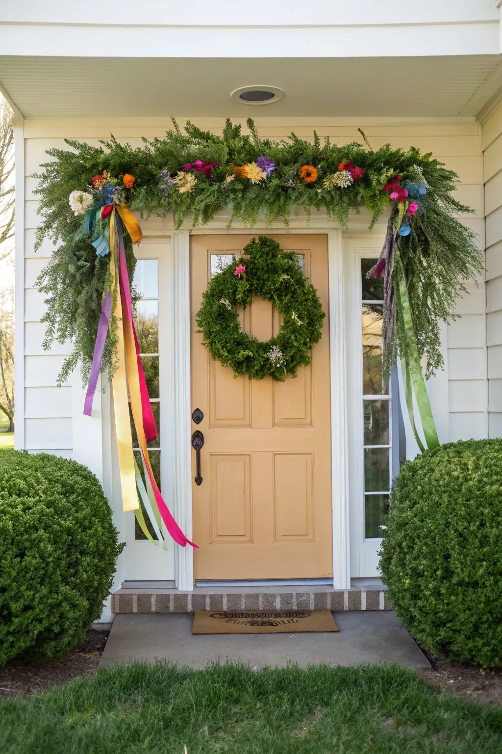 A welcoming entrance with a decorative wreath sets the tone for your home.