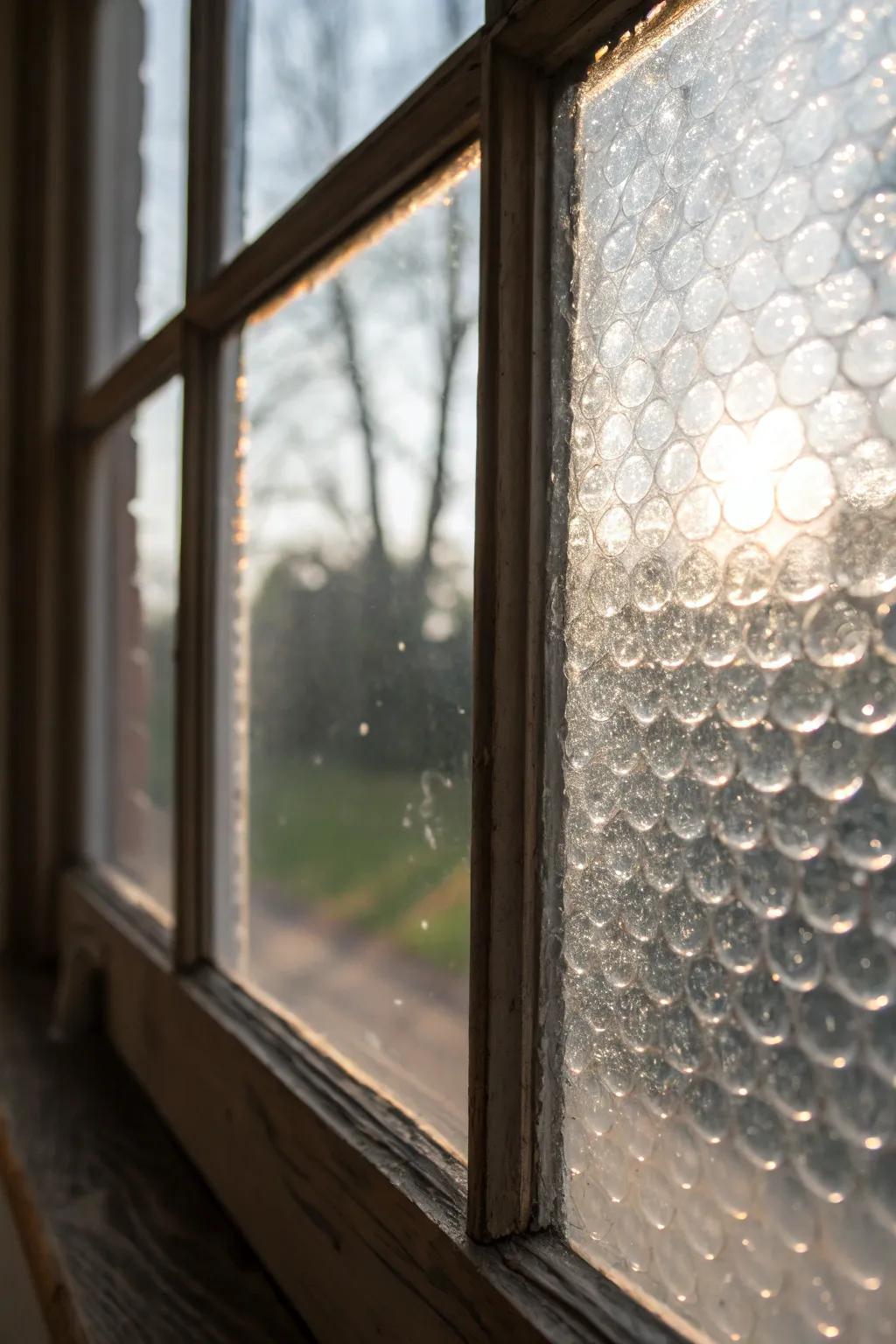 Bubble wrap provides a unique and effective insulation.