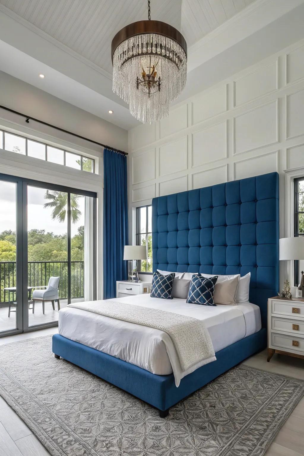 A bold accent color can turn your headboard wall into the focal point of your bedroom.