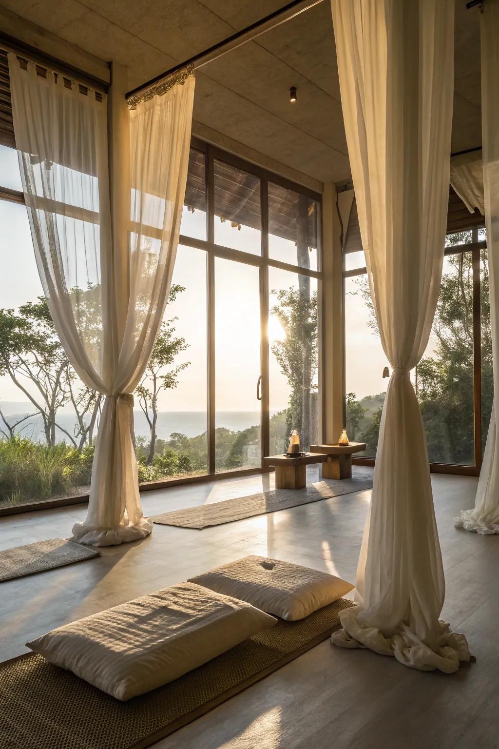 Natural light enhances the tranquility of your meditation space.