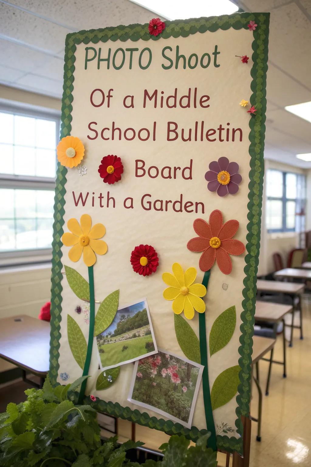 A goal garden bulletin board that blooms with student aspirations