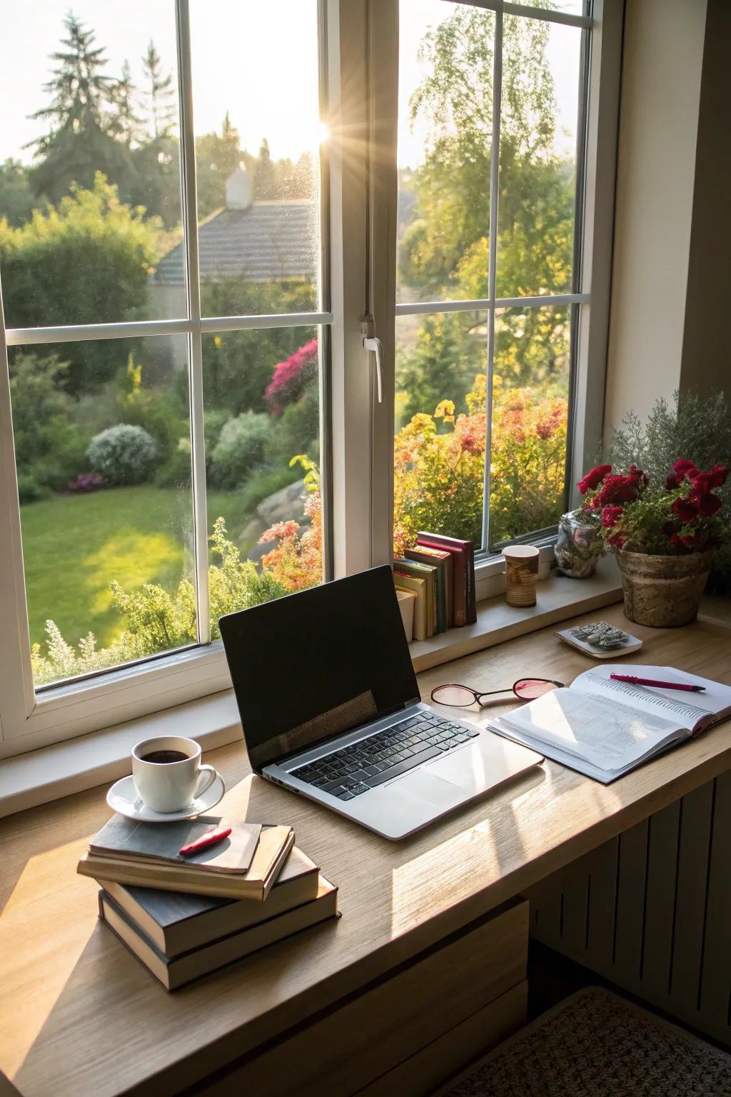 Natural light can enhance your productivity and mood in your home office.