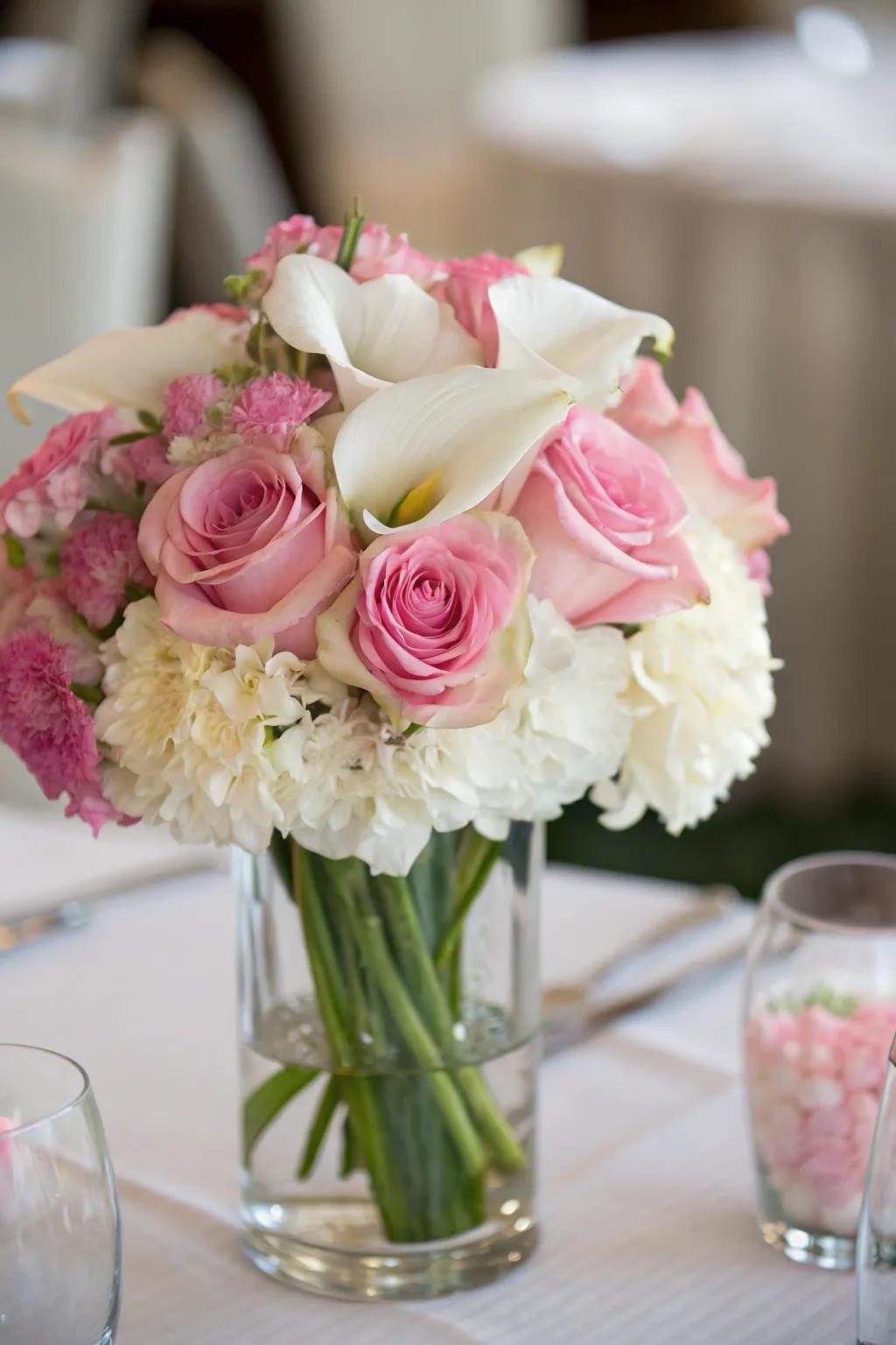 Floral centerpieces bring natural beauty to your baptism celebration.