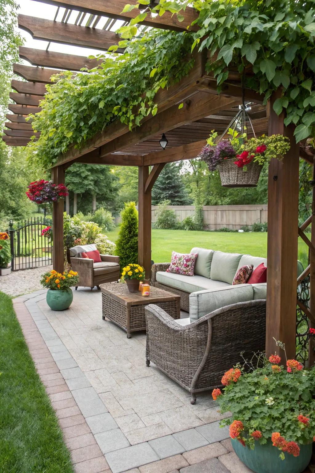 A pergola offers shade and style to your outdoor space.