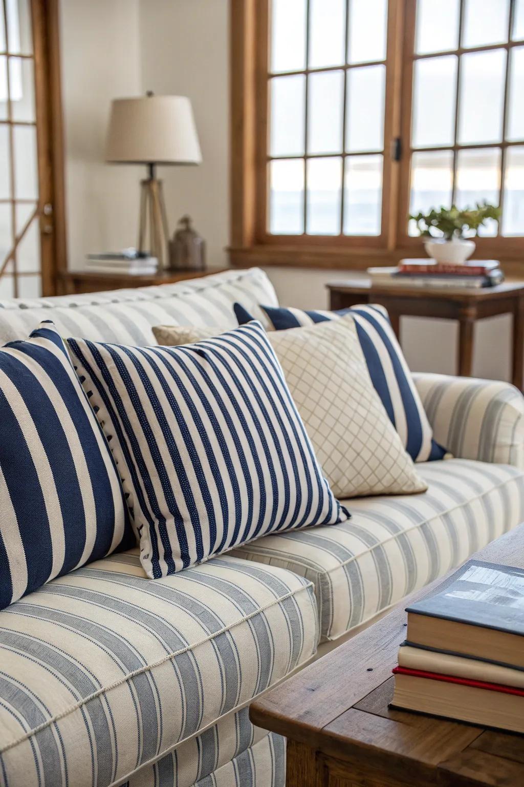 Stripes add a timeless touch to any preppy room.