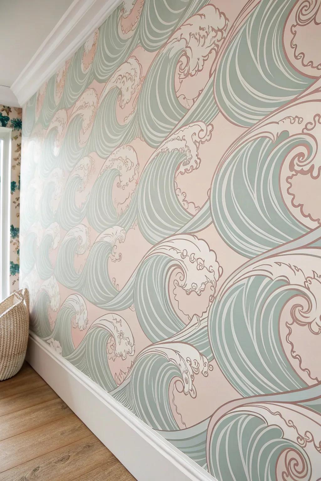 Flowing waves and swirls add dynamic energy to any room.
