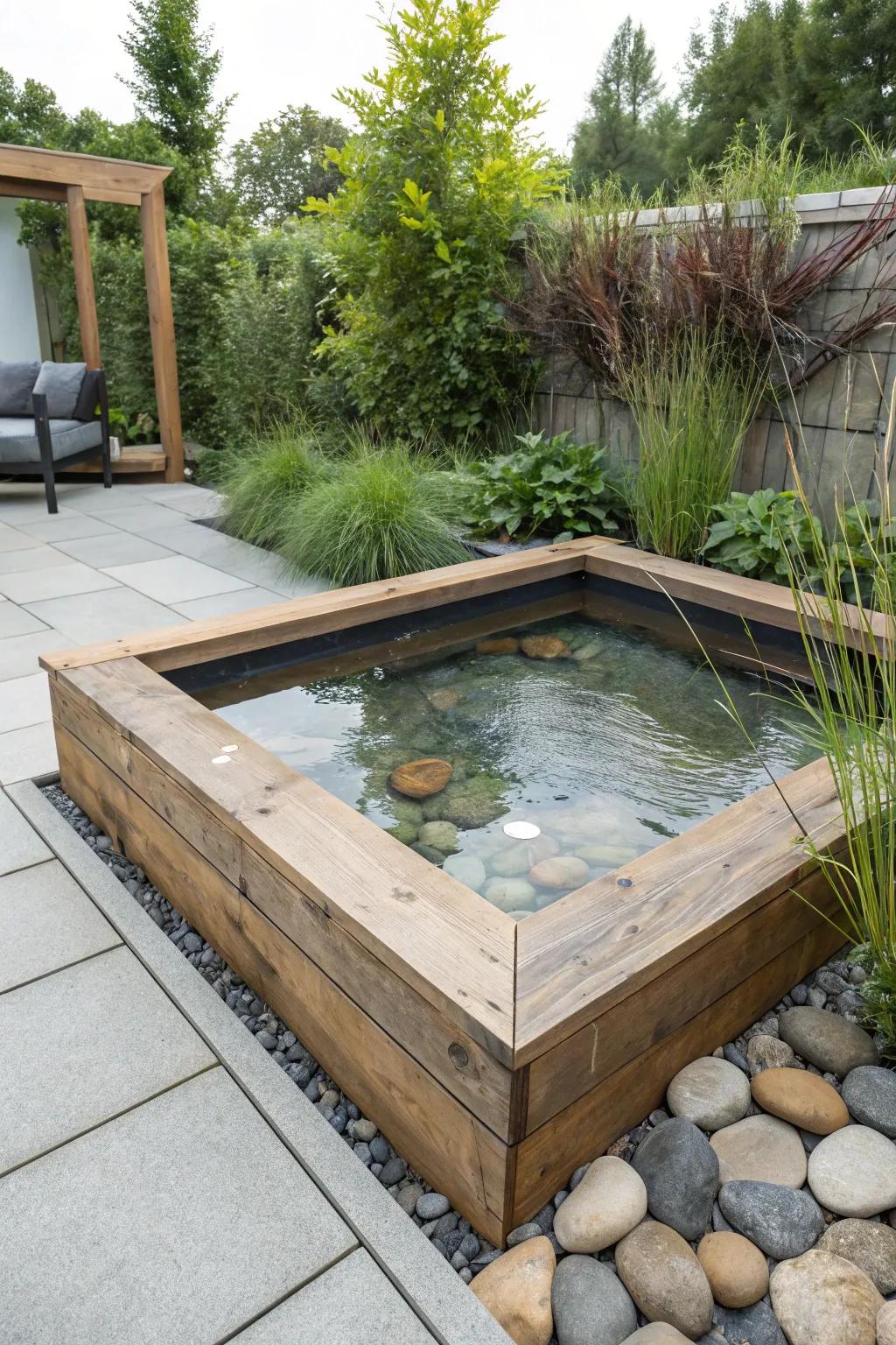 Simple yet stylish, square ponds fit snugly into tight spaces.