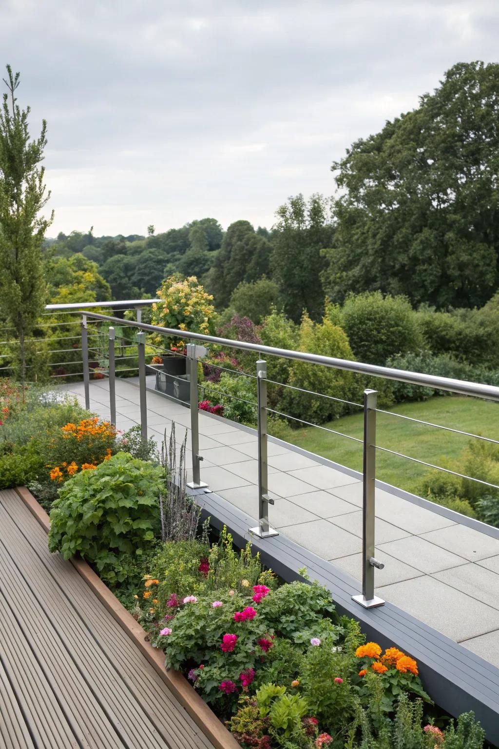 Safety meets style with modern deck railings.