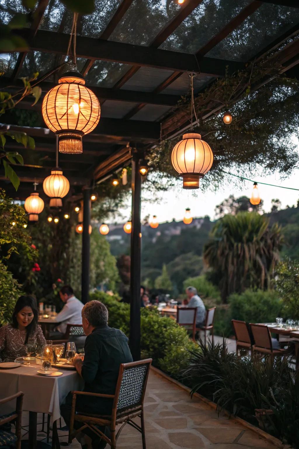 Lanterns bring both style and light to any dining experience.