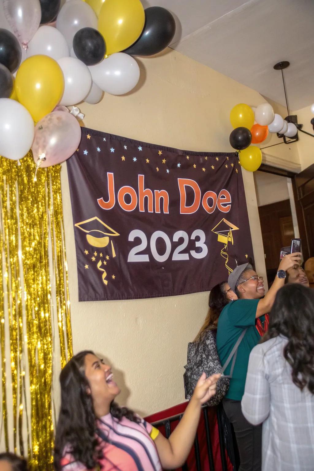 A personalized banner adds a special touch to your celebration.