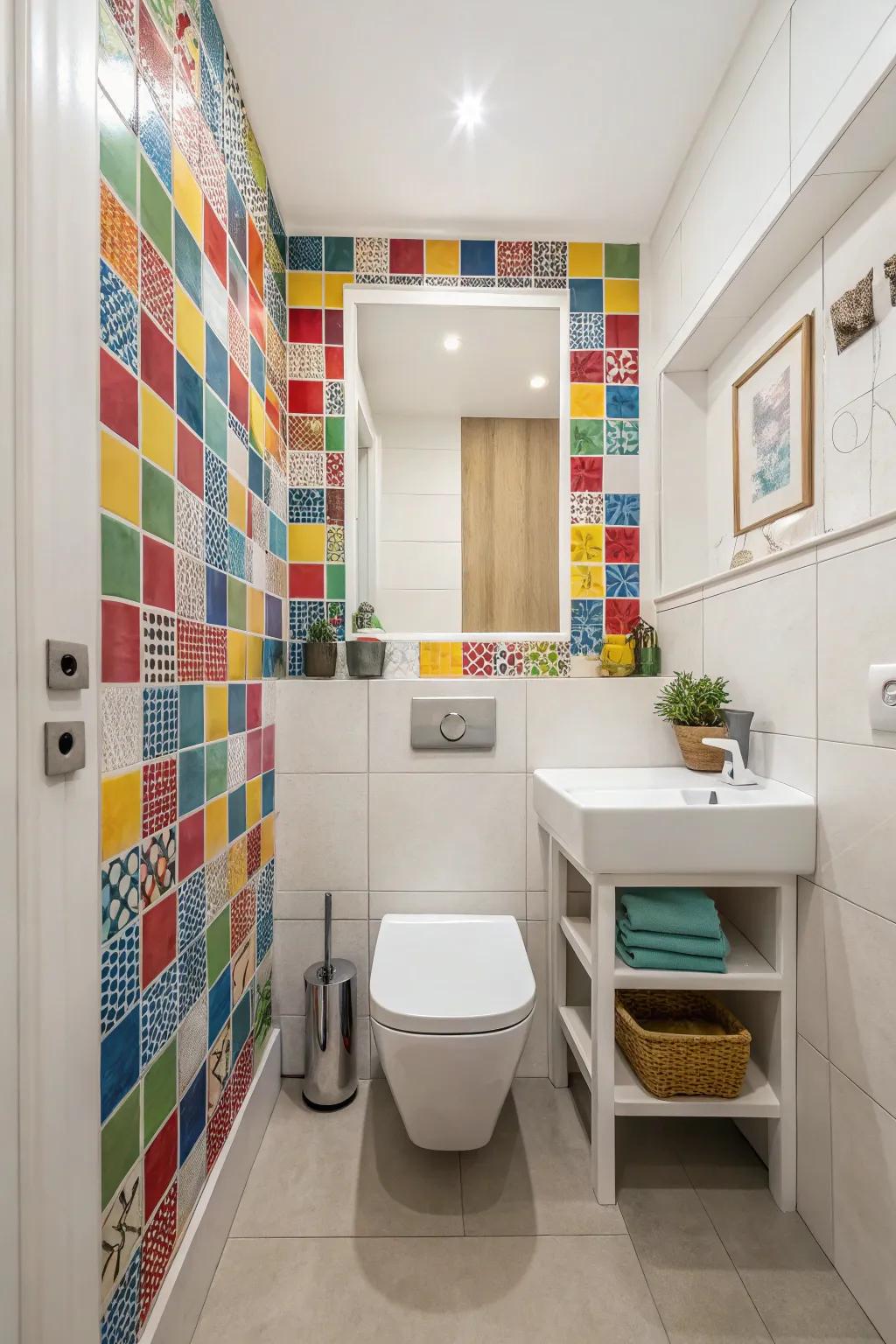 Mosaic tiles add elegance and depth to small spaces.