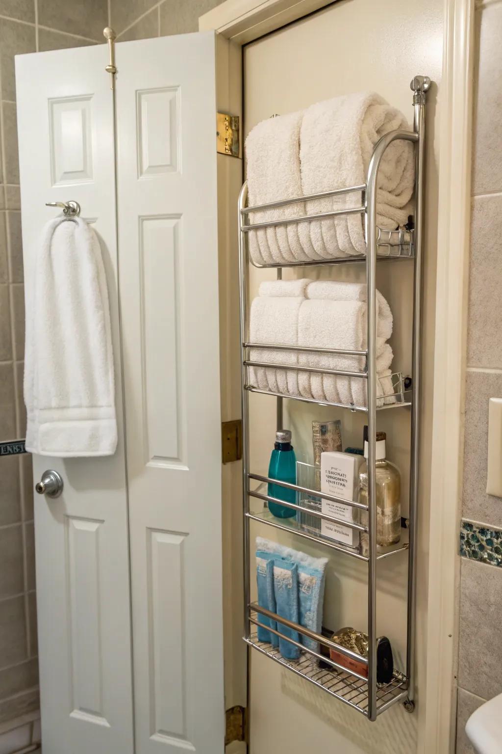 Maximize space with over-the-door racks.