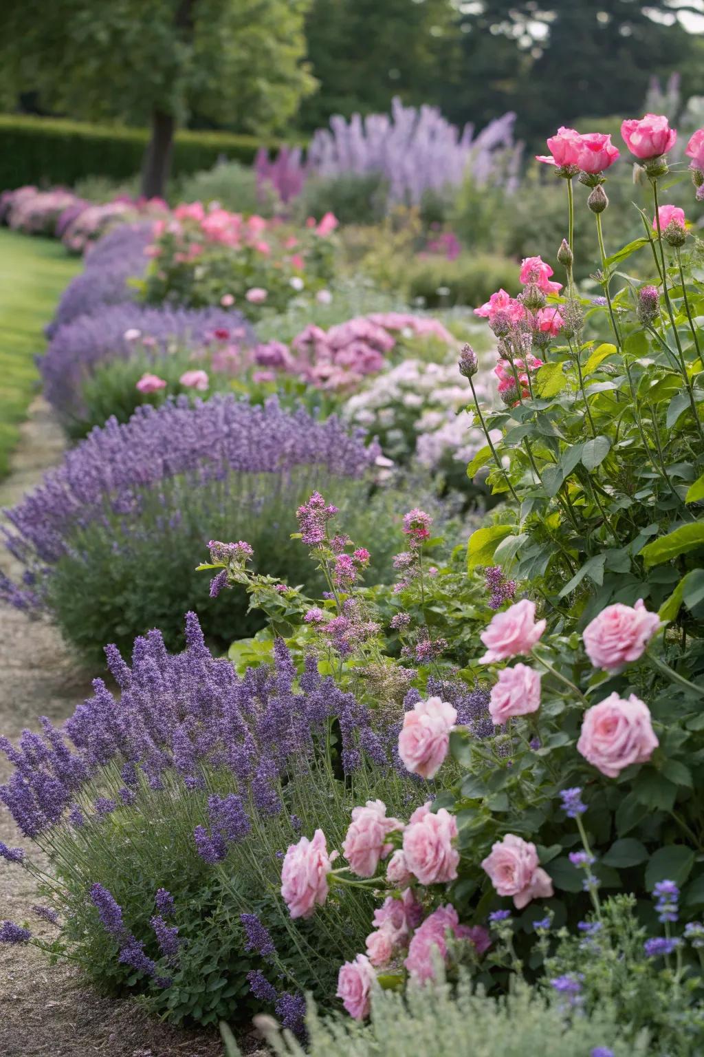 Mixed planting designs offer a burst of color and texture.