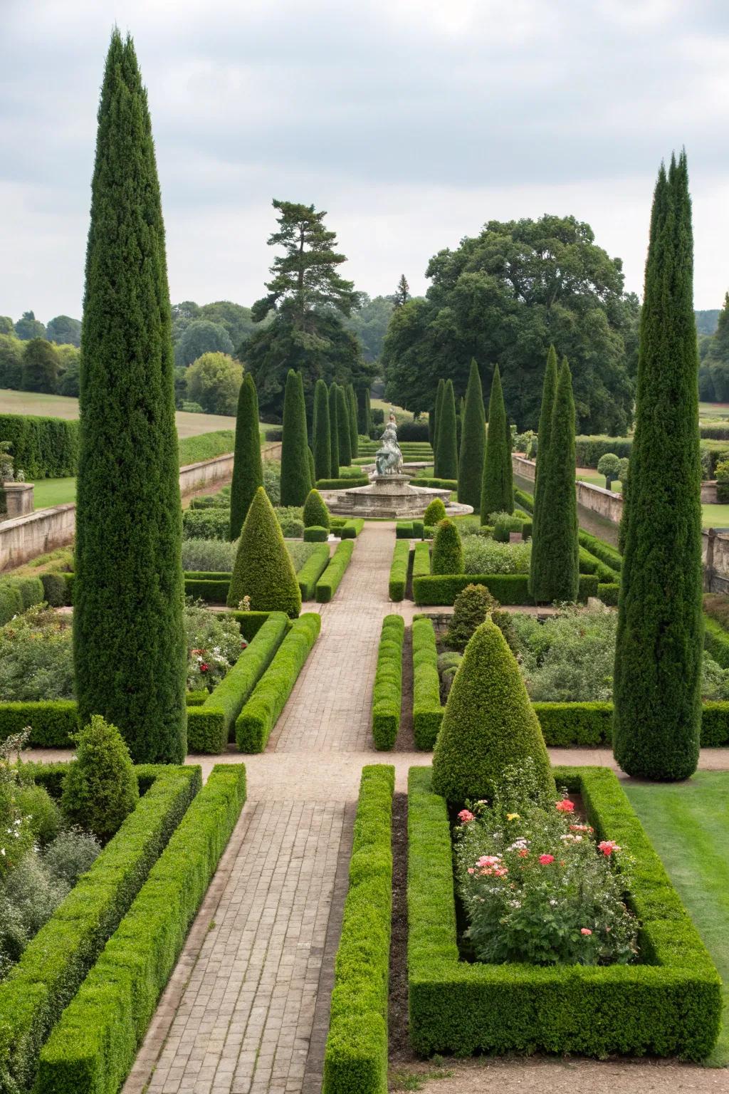 Add a classic touch to your garden with a formal layout using Thuja Green Giants.