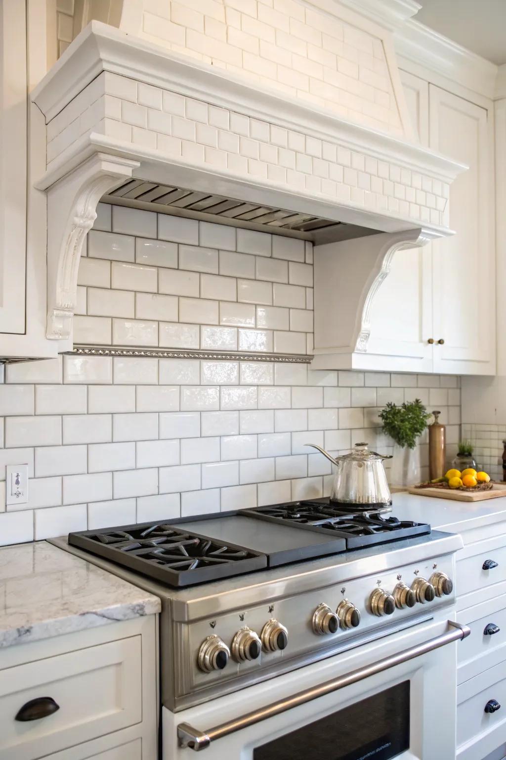 Subway tiles offer a classic touch with their clean lines and neutral tones.