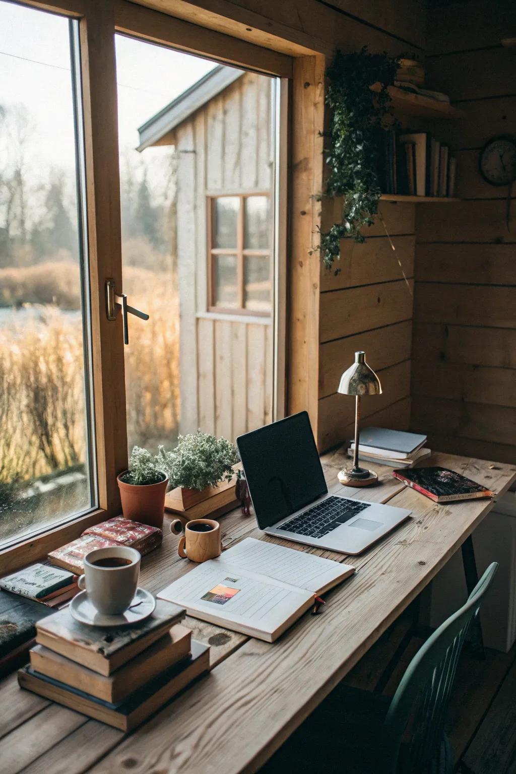 Natural light can transform a small office space into an inspiring environment.