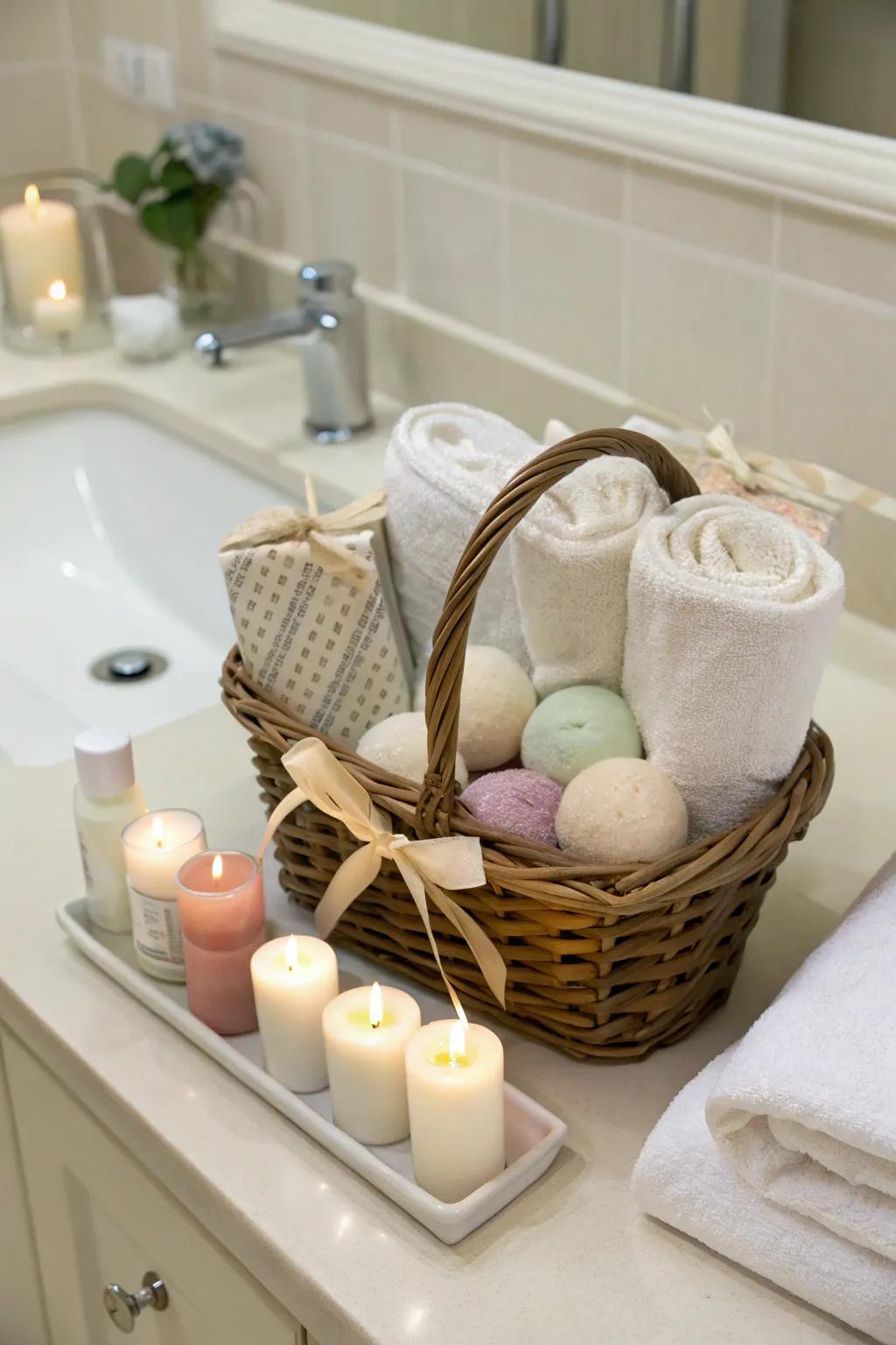 A pampering spa retreat basket to unwind and relax.